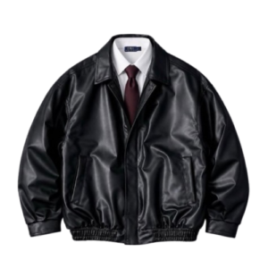 Affirmez votre style avec notre veste en simili cuir noire