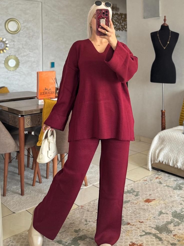 Ensemble Col V Femme – Élégance & Style Chic - Image 2